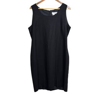 Coldwater Creek Size 16 Linen Blend Black Lined Shift Dress